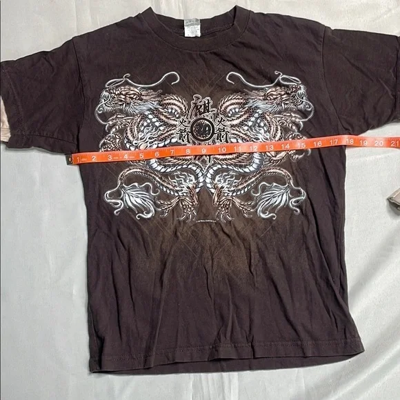 Kids Faux Layered Brown Graphic T-Shirt - Picture 4 of 6